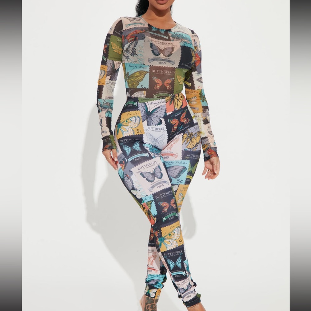 NWT Fashion Nova Butterfly Legging Set XS